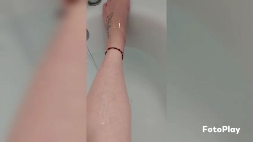 Shaving my legs in the bath