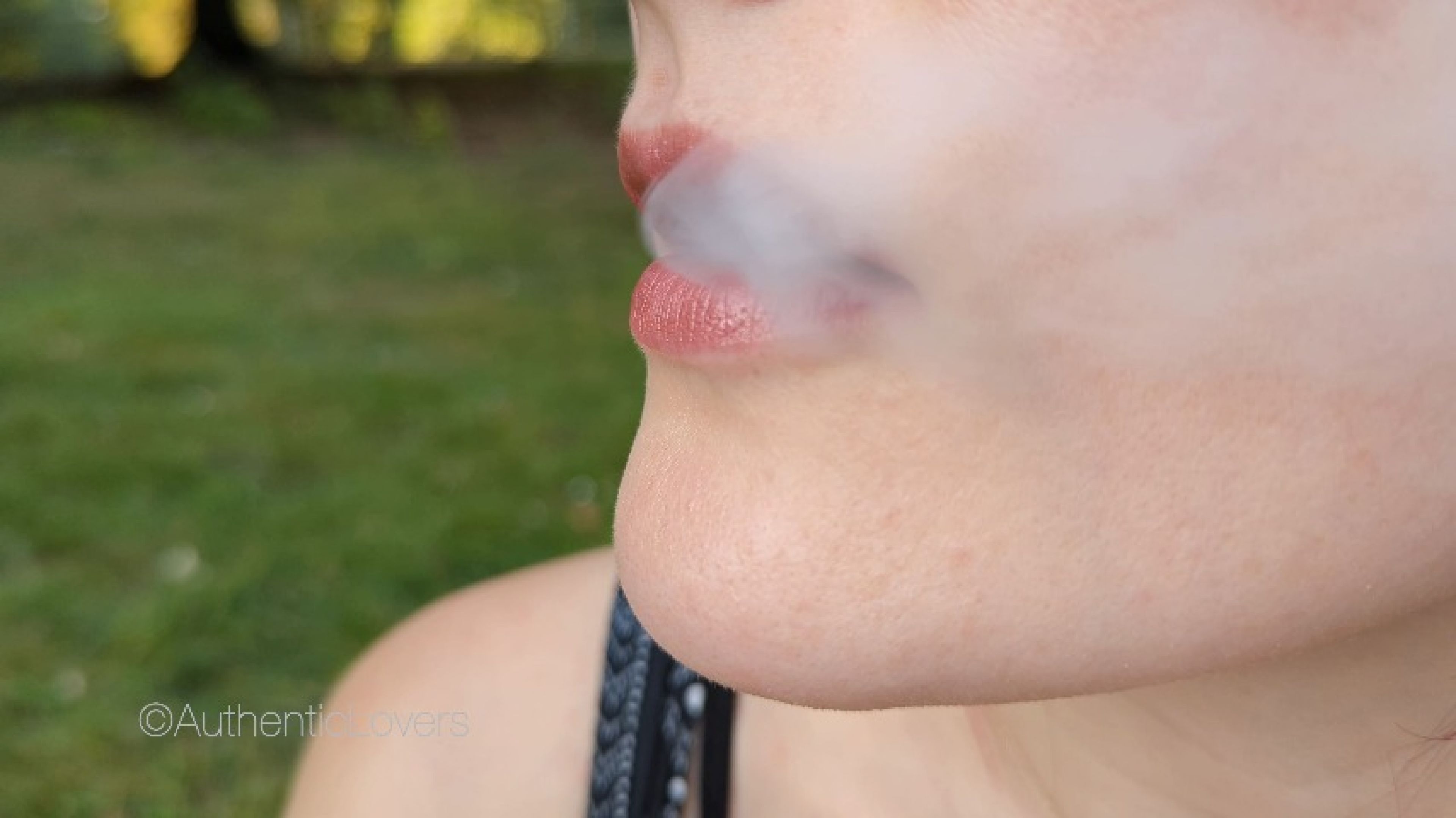Smoking Fetish - Beautiful red lips in 4K