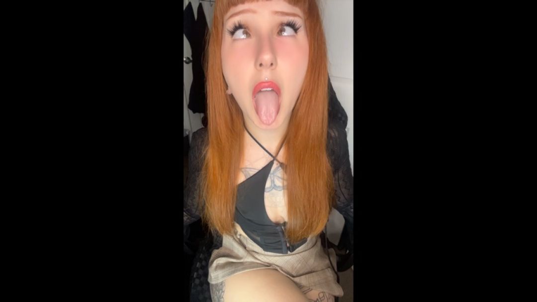 Ahegao drooling and begging