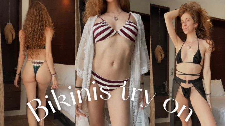 BIKINIS TRY ON - Petite redhead