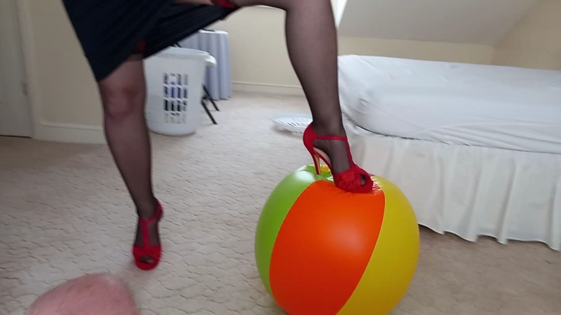 Catching hubby playing with inflatables Hubby POV