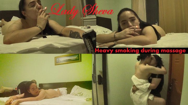 Lady Sheva - heavy smoking during massage, jealousy action