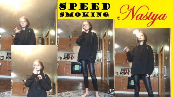 Nastya performs speed smoking and multiples challenge