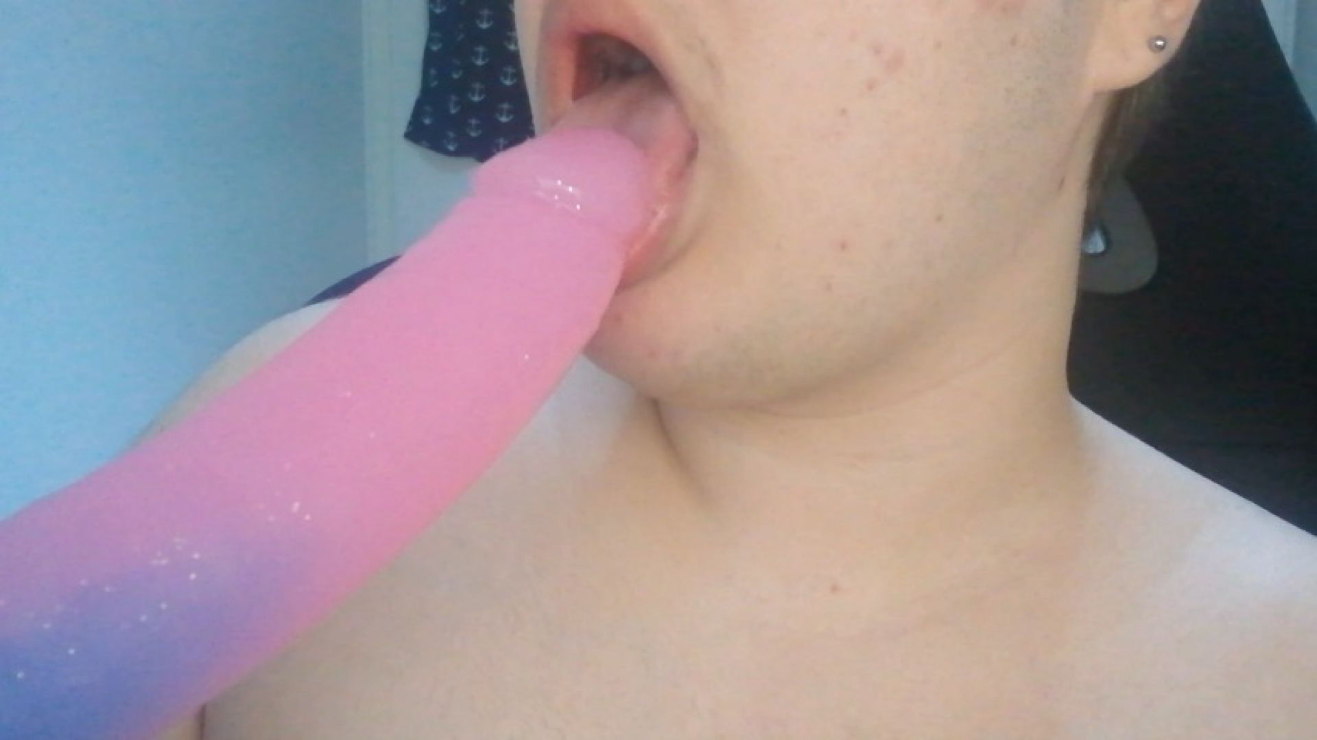 Gagging On Fingers + Dildo