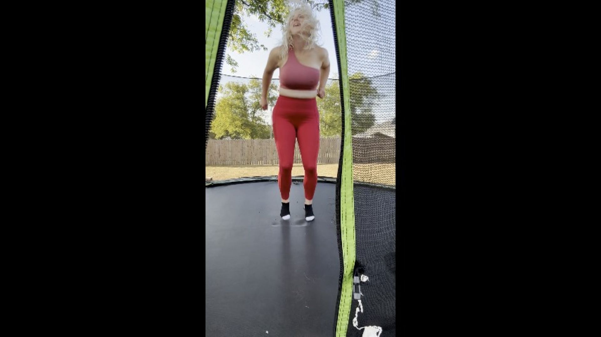 Big Tits Jumping On A Trampoline