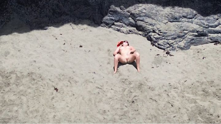 Spying for girls masturbation on drone at the public beach