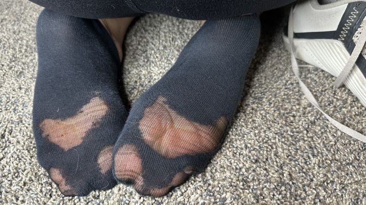 Taking Off Hole-Covered, Sweaty Gym Socks