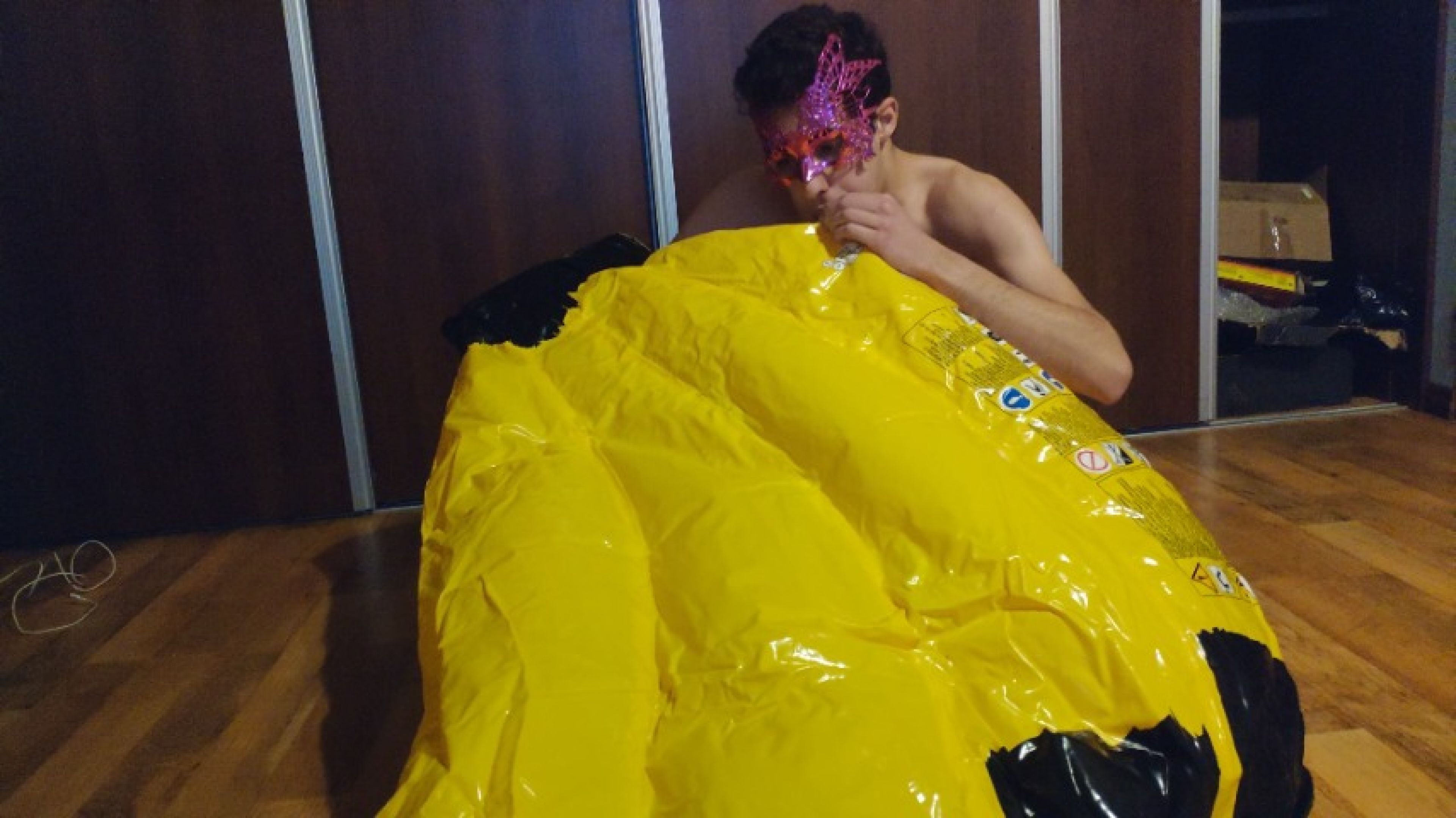 Watch Me Blowing Up and Jerking Off in my Inflatable Banana