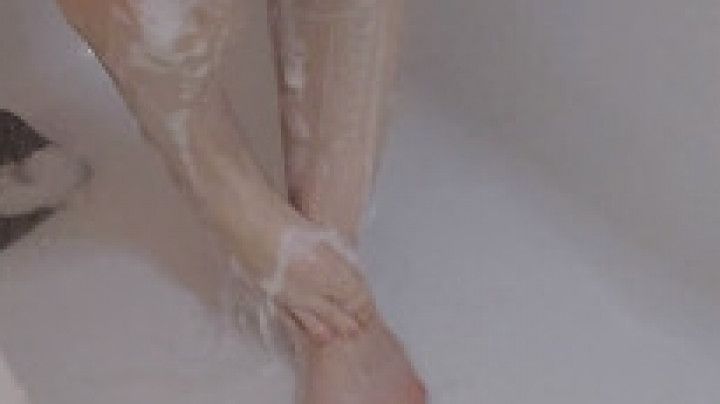 Soapy shower feet