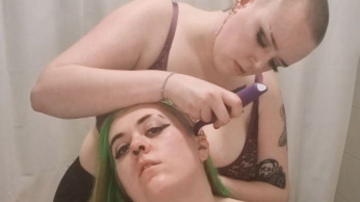 Bald bbw shaves bestie