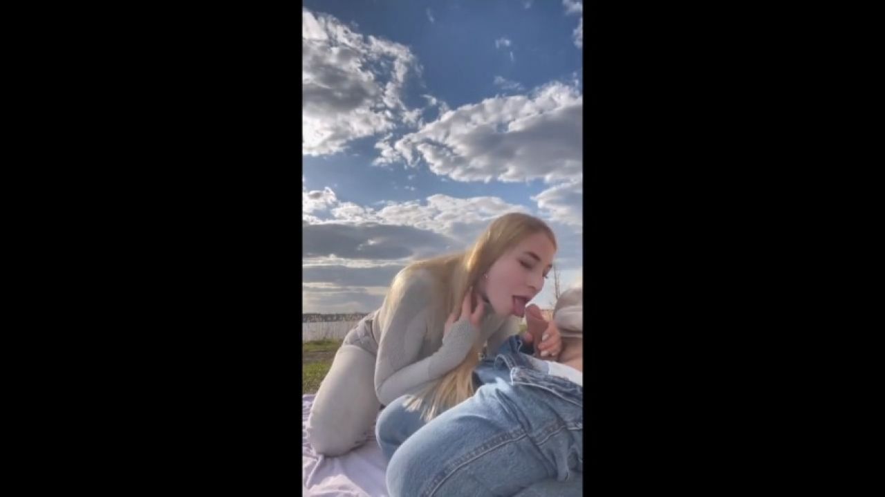 Blowjob by the river