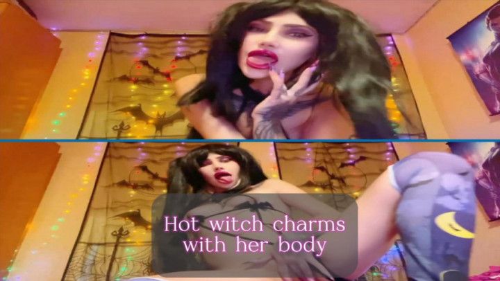 Hot witch charms with her body