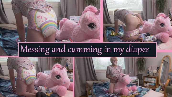 Messing and cumming in my diaper