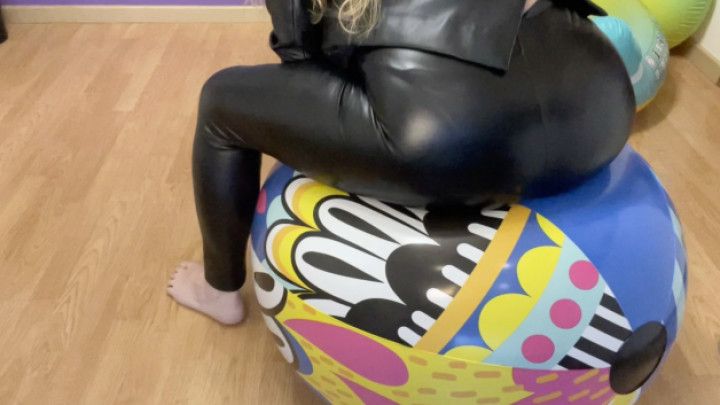 Overinflating big beachball and deflating it in leather