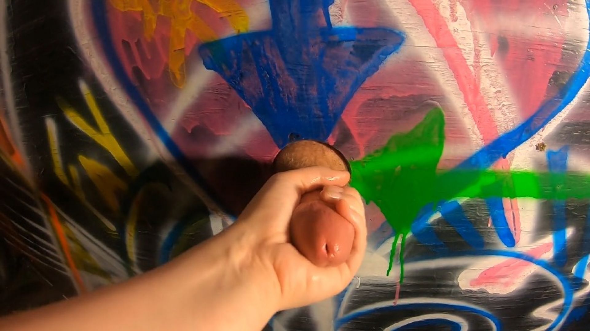 Stroking this Large cock in my home made glory hole AGAIN