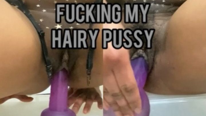 Dildo fucking my hairy pussy