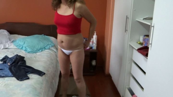 Stepson's friends spy on me and jerk off while I show off in