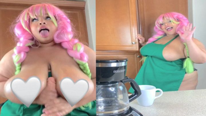 Coffee Barista Mitsuri Konroji Dildo Titty fuck &amp; Hand job