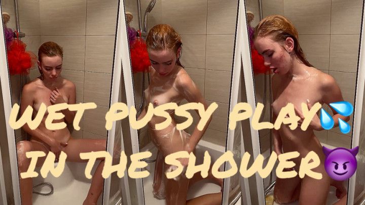 Wet play with my pussy in the shower