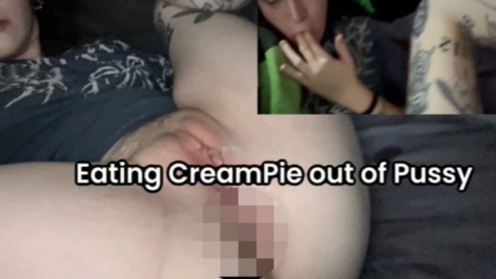 EGirl CreamPie Eating from Pussy