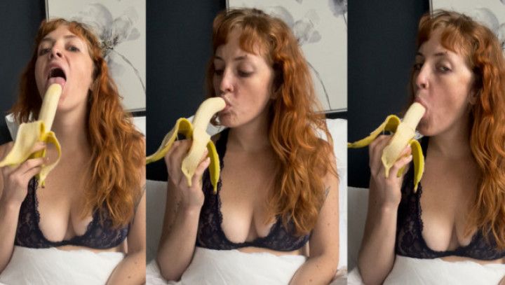 Sucking And Eating A Banana