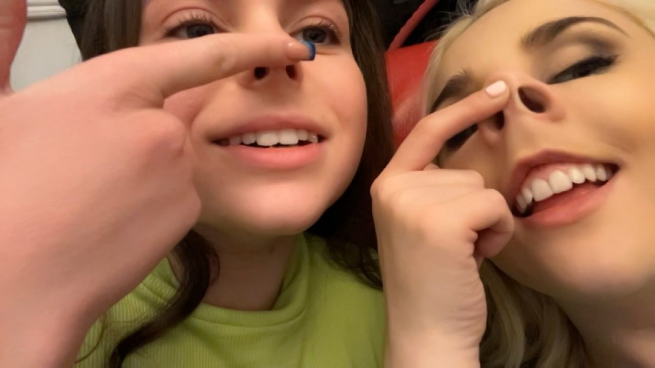 Two girls nostrils