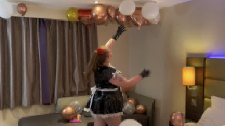 Balloon fetish cleaner cleans up the after party
