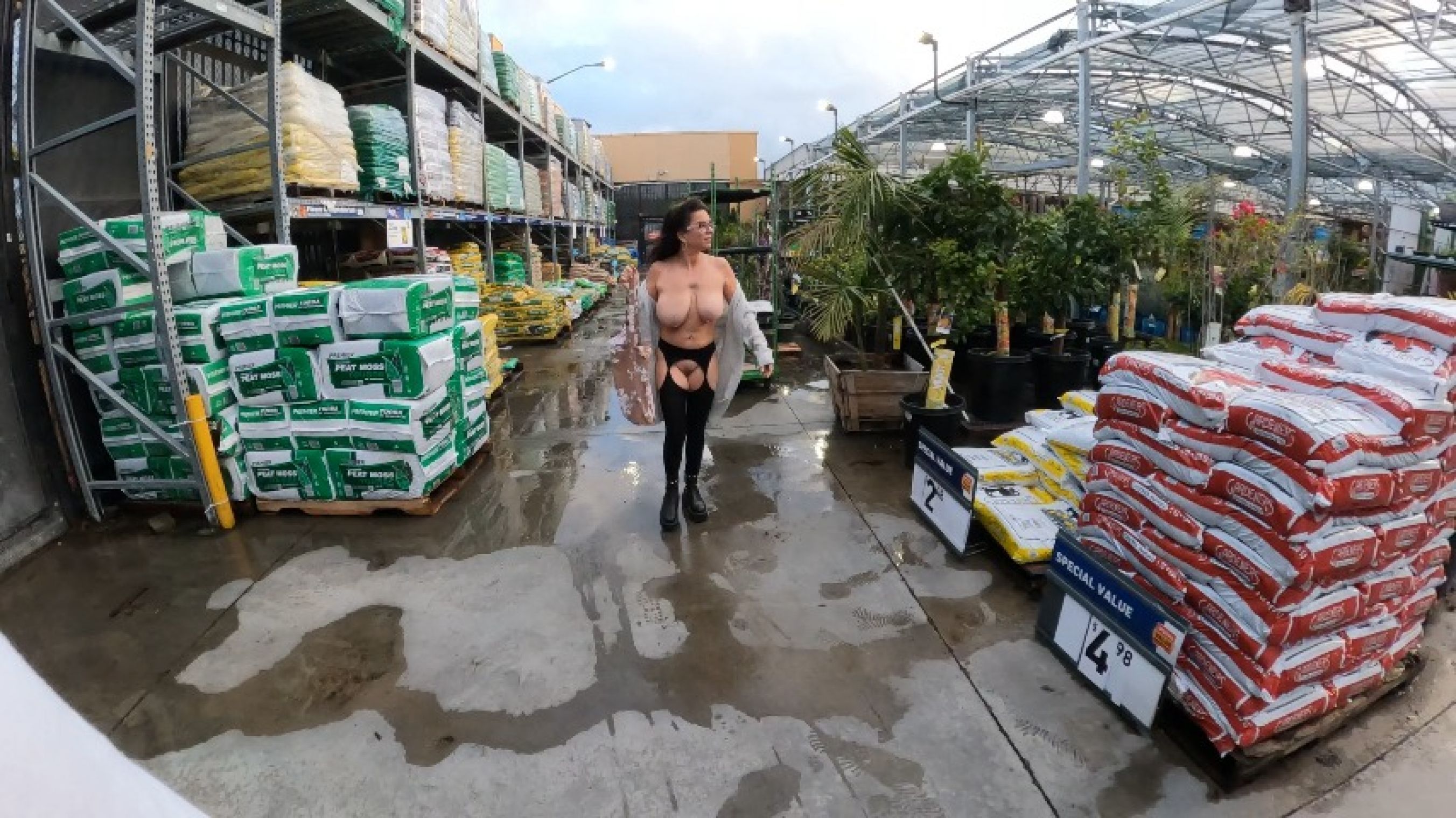 Walking around Lowe's almost totally naked