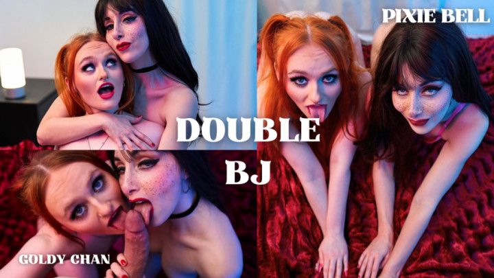 Double blowjob with Pixie Bell and Goldy Chan