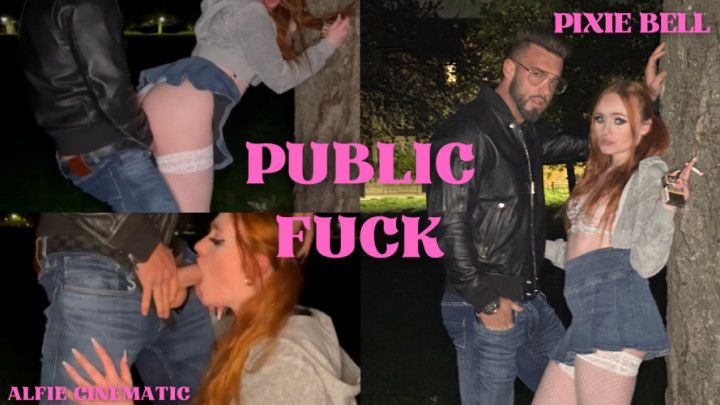 Redhead slut Pixie Bell gets public fuck