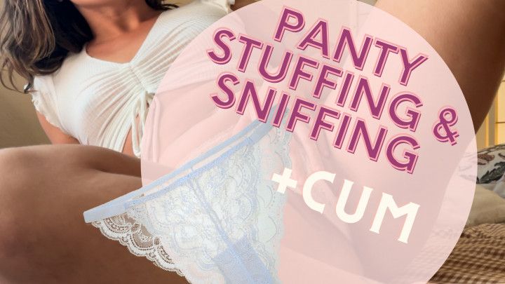 Hairy pussy panty stuffing