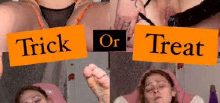 Trick or Treat! Dildo Sucking + Fucking