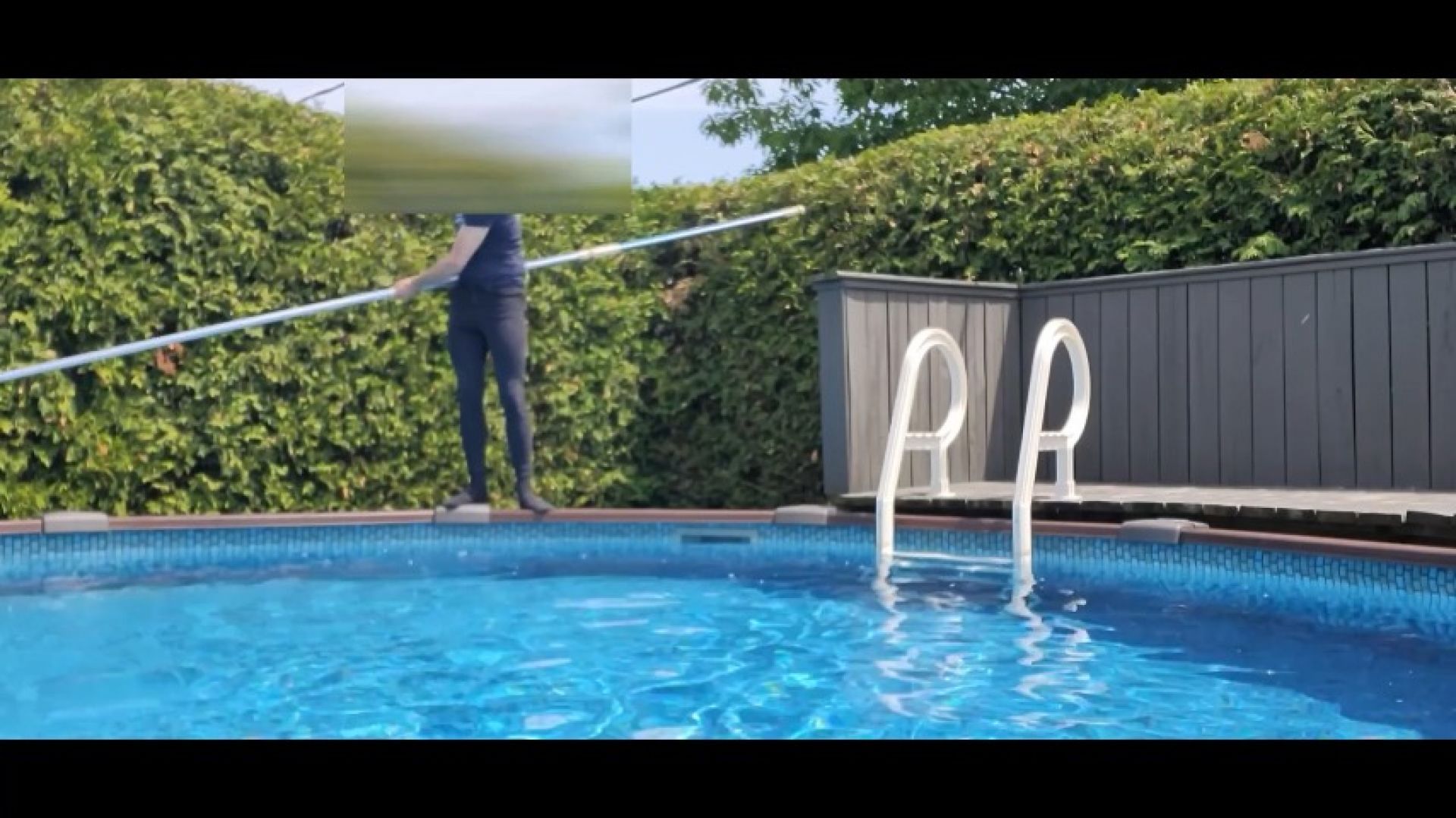 Fall in pool while cleaning