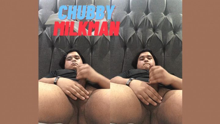 Rich chubby guy cums a lot for the camera