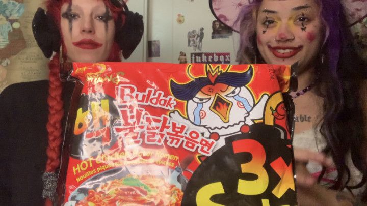 Clowns eating the most spicy while high on LSD