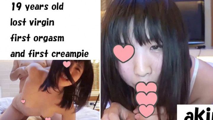 19-y/o lost virgin first orgasm and first creampie