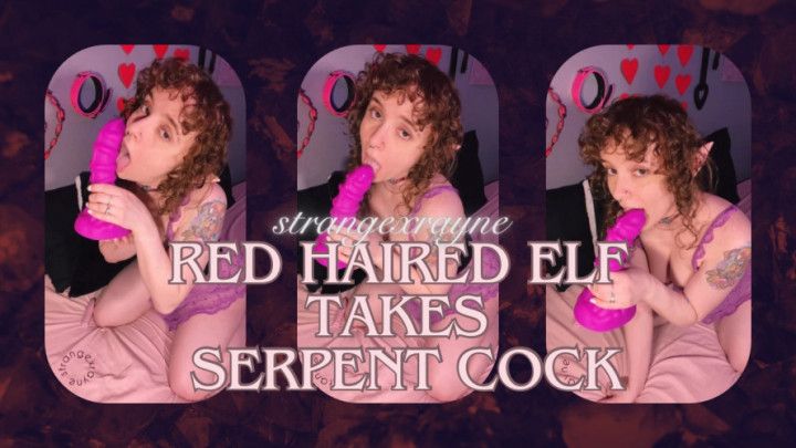 Red haired elf takes serpent cock