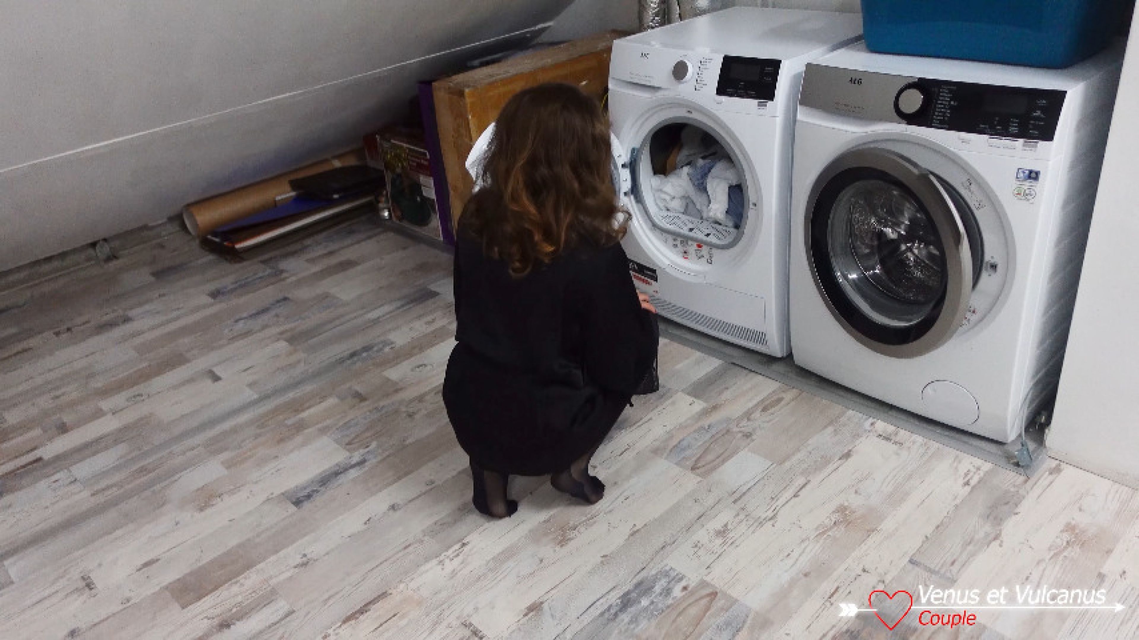 Stepmom Gets Fucked While Is Stuck Inside of Washing Machine