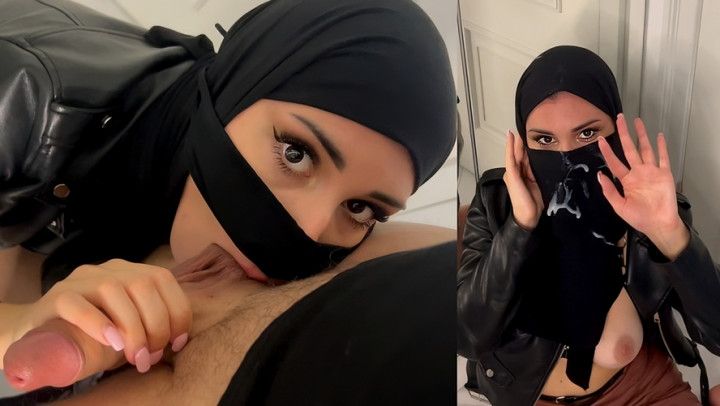 MY NIQAB AND HIJAB WERE FULL OF CUM