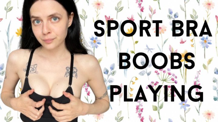 sport bra boobs playing