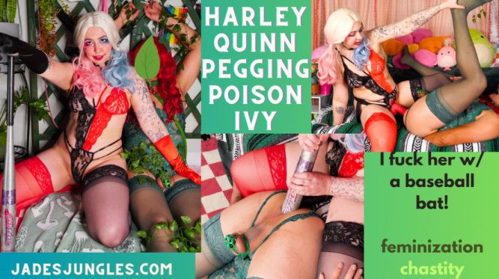 Harley Quinn Pegging Sissy Poison Ivy W/ Baseball Bat