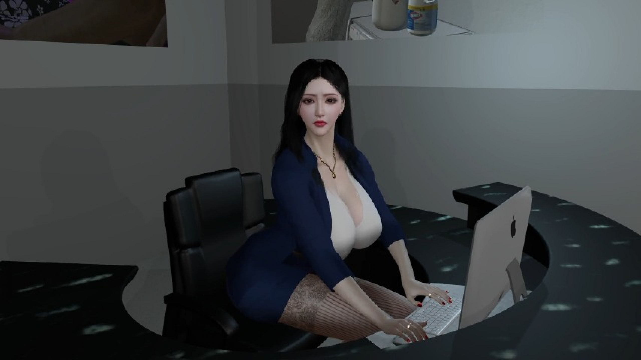 Beauty receptionist get threesome with boss - 3D V498