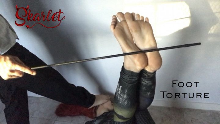 BDSM punished feet sports leggings bondage hands