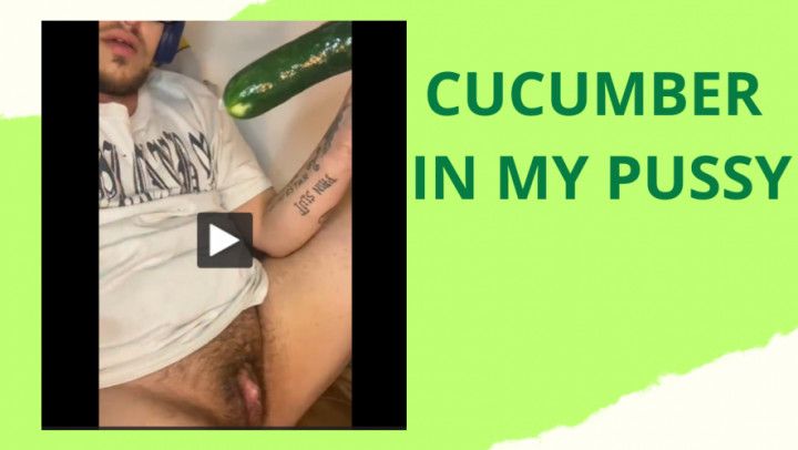 Masturbating with cucumber