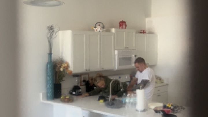 Roomate Caught me fucking in Kitchen