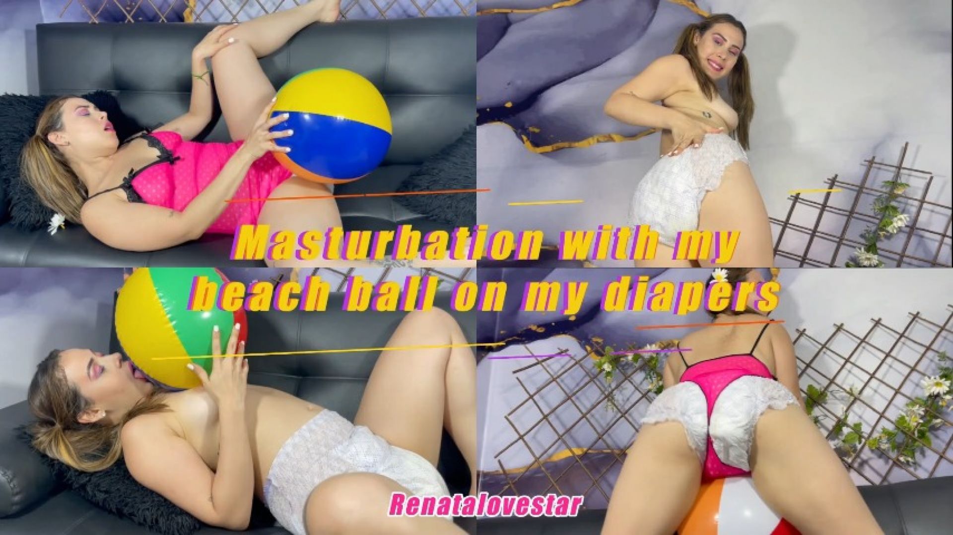 MASTURBATION WITH MY BEACH BALLON MY DIAPERS