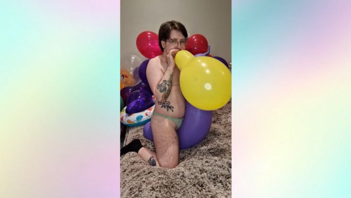 Balloon Blow Up, humping, and balloon pops FTM