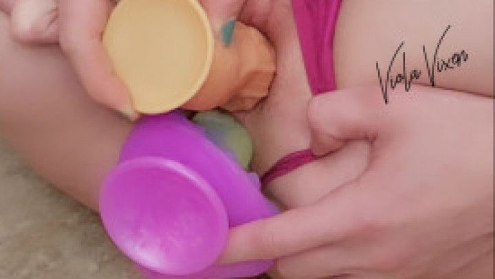 MONSTER DILDO DP ANAL SOLO PLAY