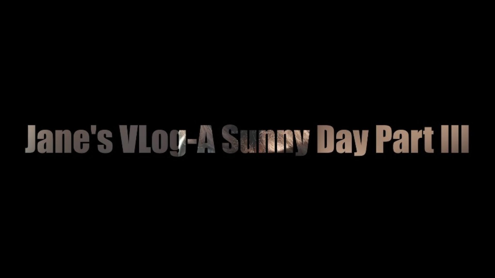 Jane's VLog-A Sunny Day Part III