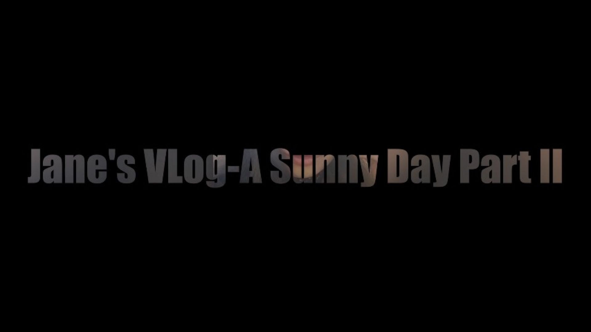 Jane's VLog-A Sunny Day Part II